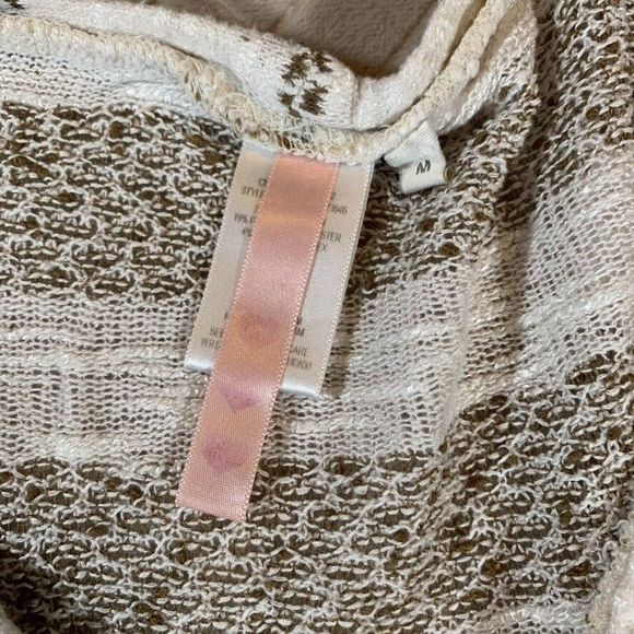 Three Hearts Womens Medium Sweater Open Front Cardigan Striped Pockets Stretch - Picture 2 of 9